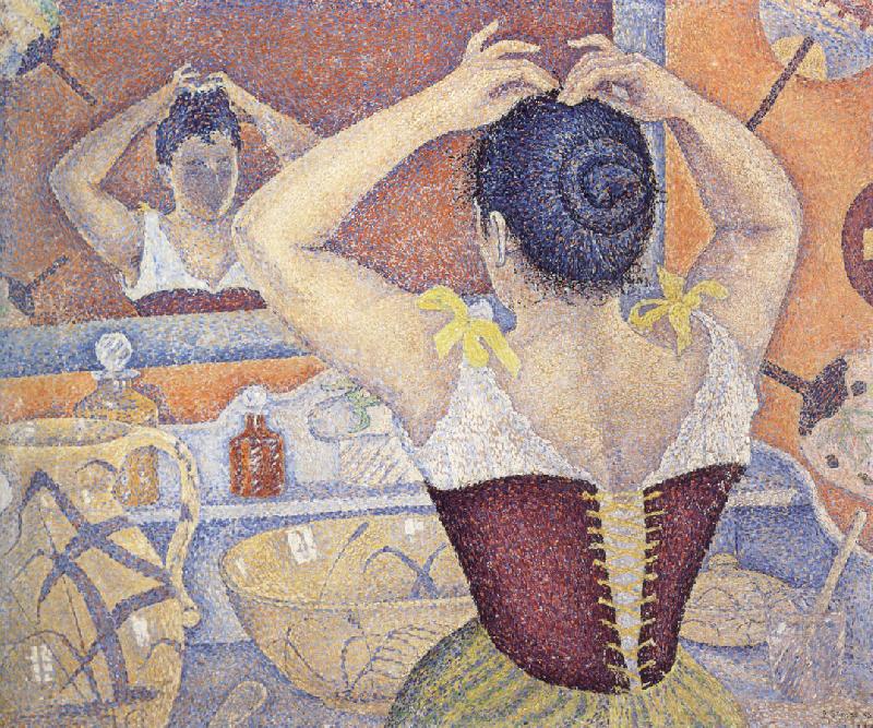 Paul Signac woman arranging her hair opus